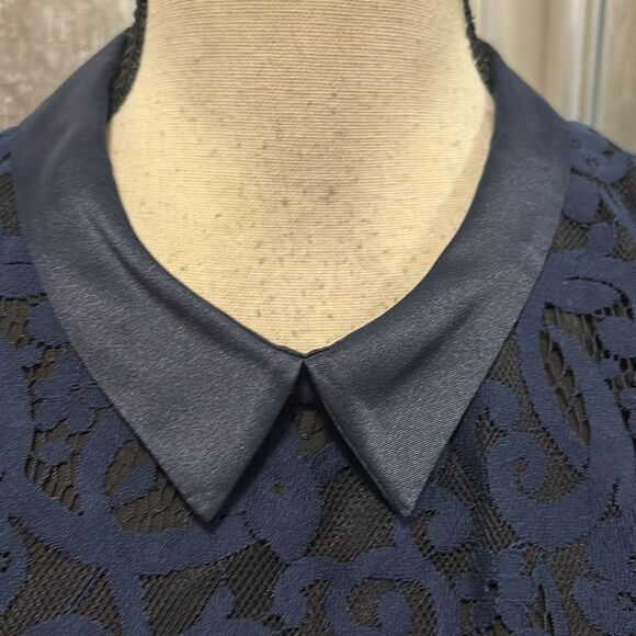 ERIN Erin Fetherston Elegant Navy Lace detailed Dress, US12 - Picture 7 of 13